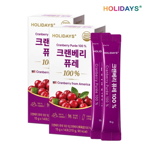 [홀리데이즈] 크랜베리 퓨레 100% 14포 x 2박스